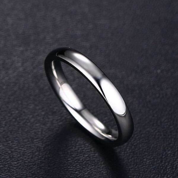 Titanium Steel Wedding Band for Men - Simple Silver Glaze, Comfort Fit