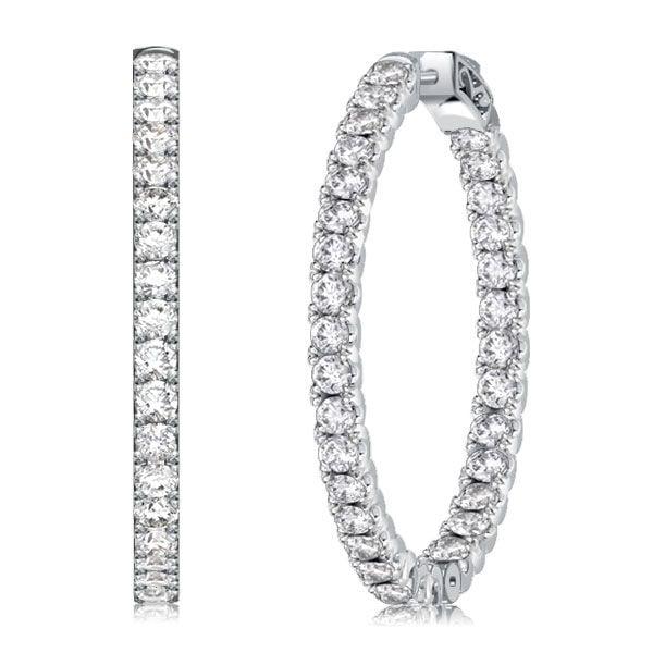 Sterling Silver Round Cut Inside-Out Hoop Earrings - 5.28 CT. TW.
