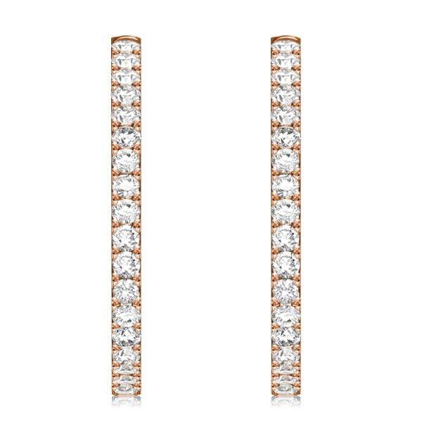 Sterling Silver Round Cut Inside-Out Hoop Earrings - 5.28 CT. TW.