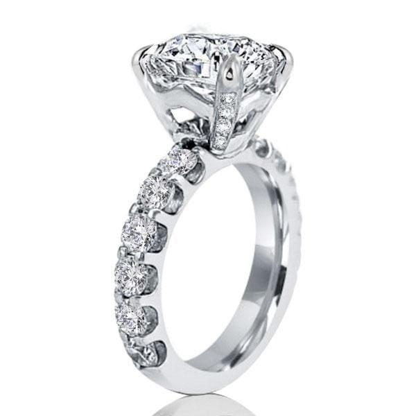 Cushion and Round Cut White Sapphire Bridal Set in Rhodium Plated Sterling Silver