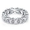 Cushion and Round Cut White Sapphire Bridal Set in Rhodium Plated Sterling Silver