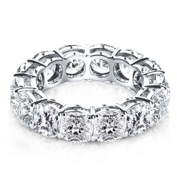 Cushion and Round Cut White Sapphire Bridal Set in Rhodium Plated Sterling Silver