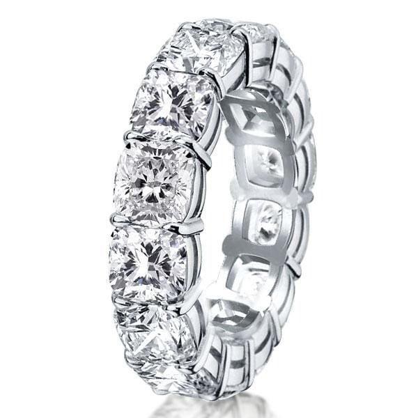 Cushion and Round Cut White Sapphire Bridal Set in Rhodium Plated Sterling Silver