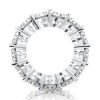 Cushion and Round Cut White Sapphire Bridal Set in Rhodium Plated Sterling Silver