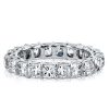 Eternity Created White Sapphire Cushion Cut Wedding Band in 925 Sterling Silver
