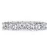 Eternity Created White Sapphire Cushion Cut Wedding Band in 925 Sterling Silver