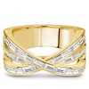 Criss Cross Baguette Wedding Band - Sterling Silver, 2.40 CT TW, Rhodium Plated