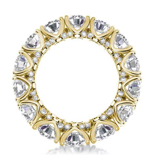 Golden Eternity Round Wedding Band - 18K Gold Plated Sterling Silver, 6.55 CT. TW.