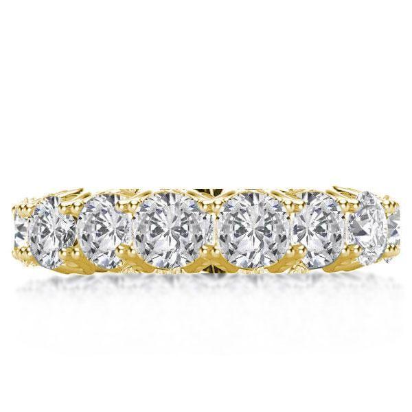 Golden Eternity Round Wedding Band - 18K Gold Plated Sterling Silver, 6.55 CT. TW.