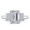 Three Stone Sterling Silver Engagement Ring - 4.50 CT. TW.