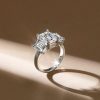 Three Stone Sterling Silver Engagement Ring - 4.50 CT. TW.