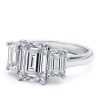 Three Stone Sterling Silver Engagement Ring - 4.50 CT. TW.