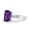 Emerald & Amethyst Engagement Ring - 925 Sterling Silver