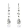 Sterling Silver Round & Pear Cut Drop Earrings - Classic & Elegant