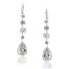 Sterling Silver Round & Pear Cut Drop Earrings - Classic & Elegant