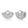 Pearl Fan Stud Earrings - 925 Sterling Silver, Elegant Design