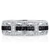 Black Rope Wedding Band - Unique Sterling Silver Ring for Men & Women