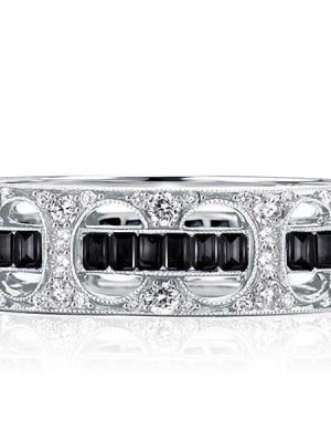 Black Rope Wedding Band - Unique Sterling Silver Ring for Men & Women