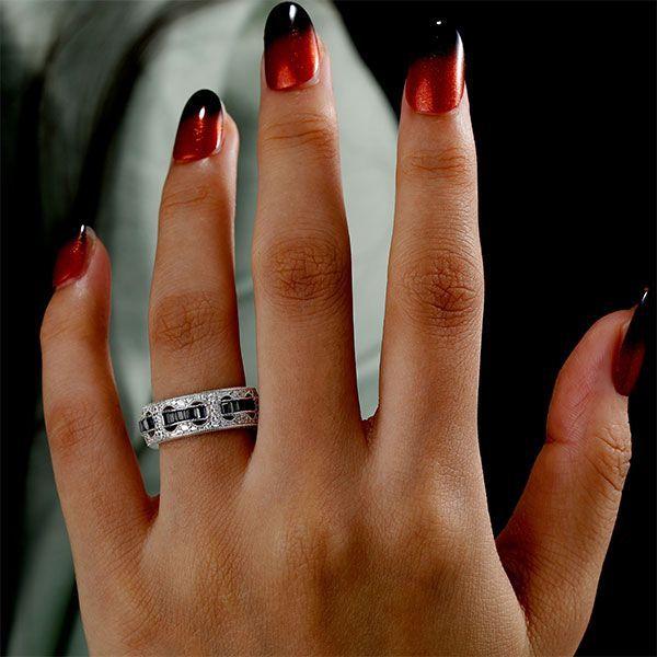 Black Rope Wedding Band - Unique Sterling Silver Ring for Men & Women