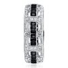 Black Rope Wedding Band - Unique Sterling Silver Ring for Men & Women