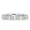 Pearl & Round Cut CZ Eternity Wedding Band in Sterling Silver