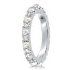 Pearl & Round Cut CZ Eternity Wedding Band in Sterling Silver