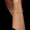 Golden Scattered Round Cut CZ Bracelet - 18K Gold Plated Sterling Silver