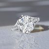 Vintage Cushion Cut White Sapphire Engagement Ring in Rhodium Plated 925 Sterling Silver