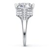 Vintage Cushion Cut White Sapphire Engagement Ring in Rhodium Plated 925 Sterling Silver