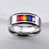 Rainbow Titanium Wedding Band for Men - 8MM Comfort Fit Ring
