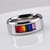 Rainbow Titanium Wedding Band for Men - 8MM Comfort Fit Ring