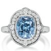 Halo Cushion Cut Engagement Ring 3.79 CT. Center Stone Sterling Silver