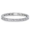 Baguette Tennis Bracelet for Women - Stacked Bezel Design - Sterling Silver