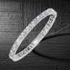 Baguette Tennis Bracelet for Women - Stacked Bezel Design - Sterling Silver