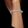 Baguette Tennis Bracelet for Women - Stacked Bezel Design - Sterling Silver