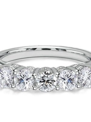 Sterling Silver White Sapphire Half Eternity Wedding Band | 1.45 CT. TW.