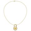 Personalized Initial Lock Pendant Necklace - Sterling Silver, Custom Engraved