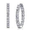 925 Sterling Silver Earrings for Women - 2.00 CT, Rhodium Plated