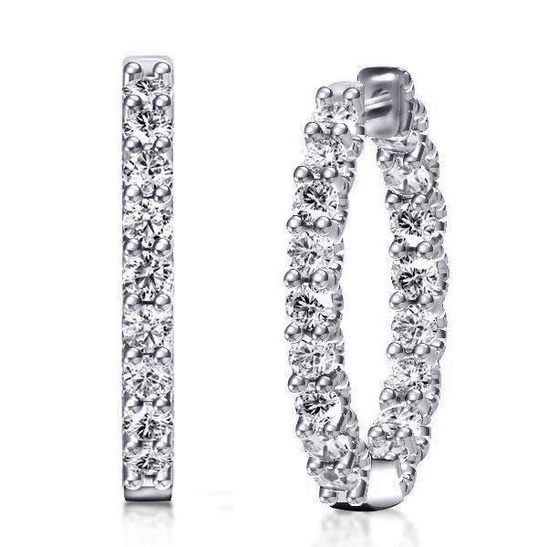925 Sterling Silver Earrings for Women - 2.00 CT, Rhodium Plated