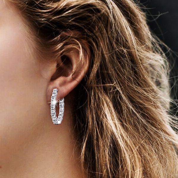 925 Sterling Silver Earrings for Women - 2.00 CT, Rhodium Plated
