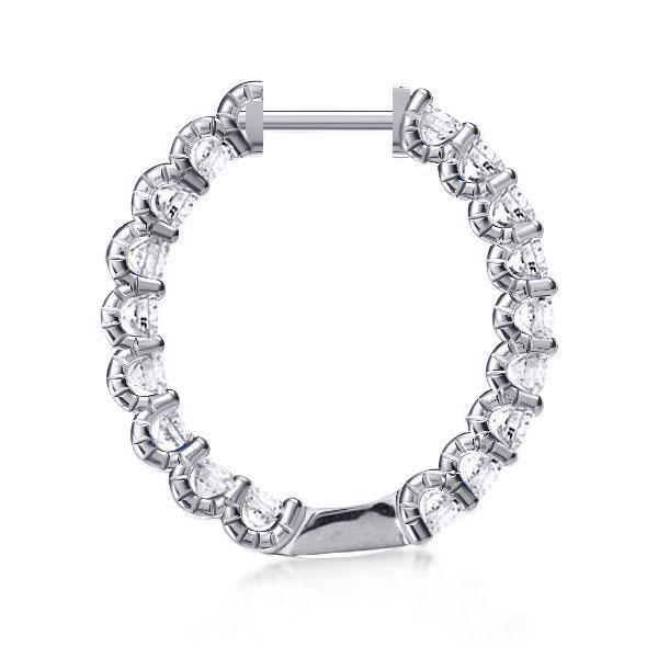 925 Sterling Silver Earrings for Women - 2.00 CT, Rhodium Plated