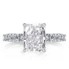 Radiant Cut Double Hidden Halo Engagement Ring in Sterling Silver, 3.00 CT. Center Stone
