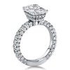 Radiant Cut Double Hidden Halo Engagement Ring in Sterling Silver, 3.00 CT. Center Stone
