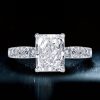 Radiant Cut Double Hidden Halo Engagement Ring in Sterling Silver, 3.00 CT. Center Stone