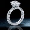 Radiant Cut Double Hidden Halo Engagement Ring in Sterling Silver, 3.00 CT. Center Stone