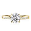 18K Gold Plated Sterling Silver White Sapphire Bridal Set with Milgrain Detail