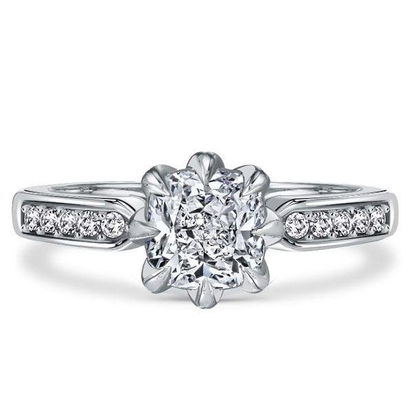 8 Prong Cushion Cut Engagement Ring for Women in Sterling Silver