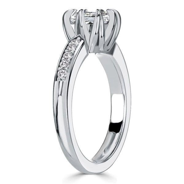 8 Prong Cushion Cut Engagement Ring for Women in Sterling Silver