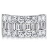 Baguette Cut Half Eternity Sterling Silver Wedding Anniversary Band - 4.50 CT. TW.
