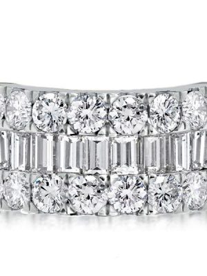 Baguette Cut Half Eternity Sterling Silver Wedding Anniversary Band - 4.50 CT. TW.